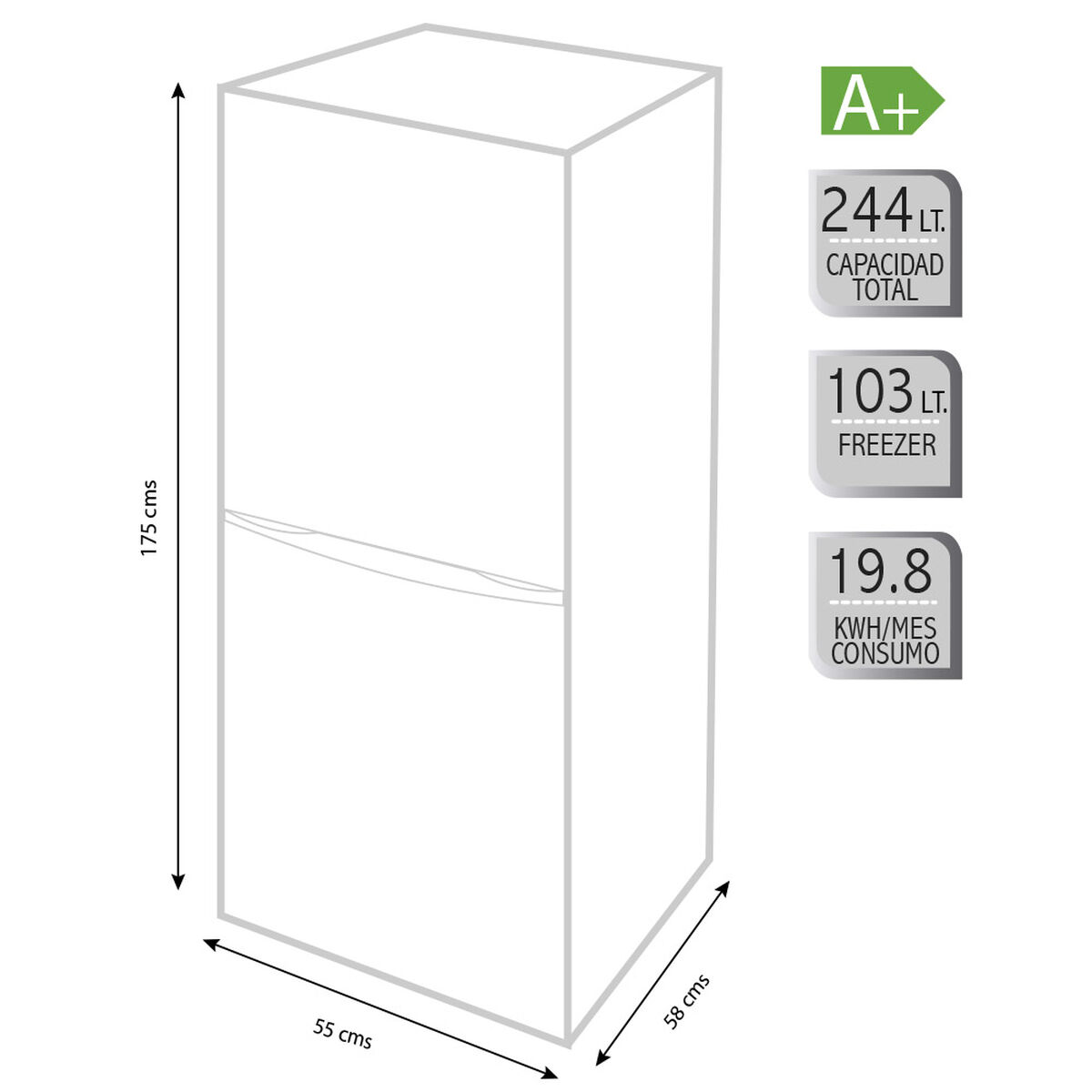 Refrigerador Frío Directo Fensa 3100 244 lt