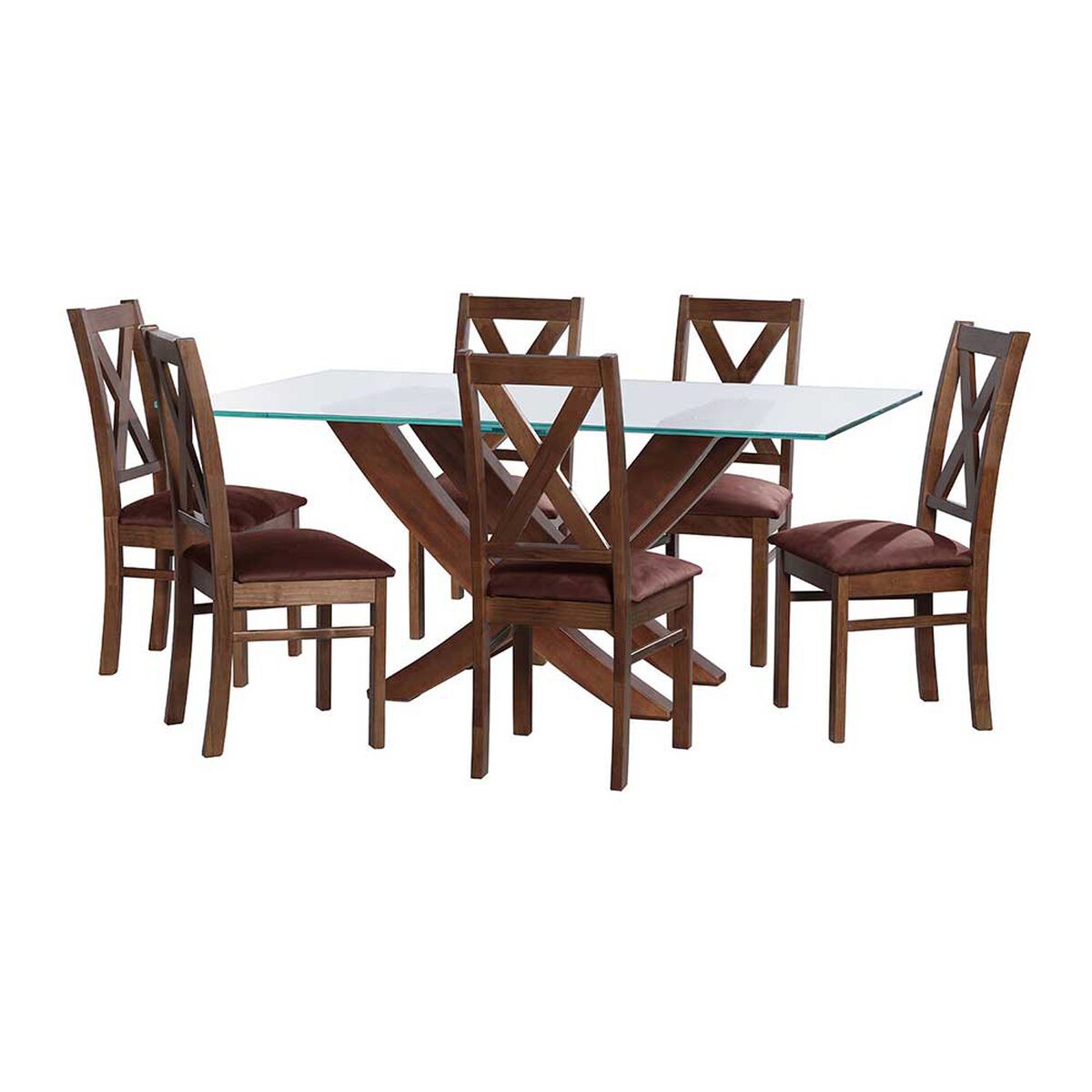 Juego de Comedor Latam Home Alicante 6 Sillas Chocolate