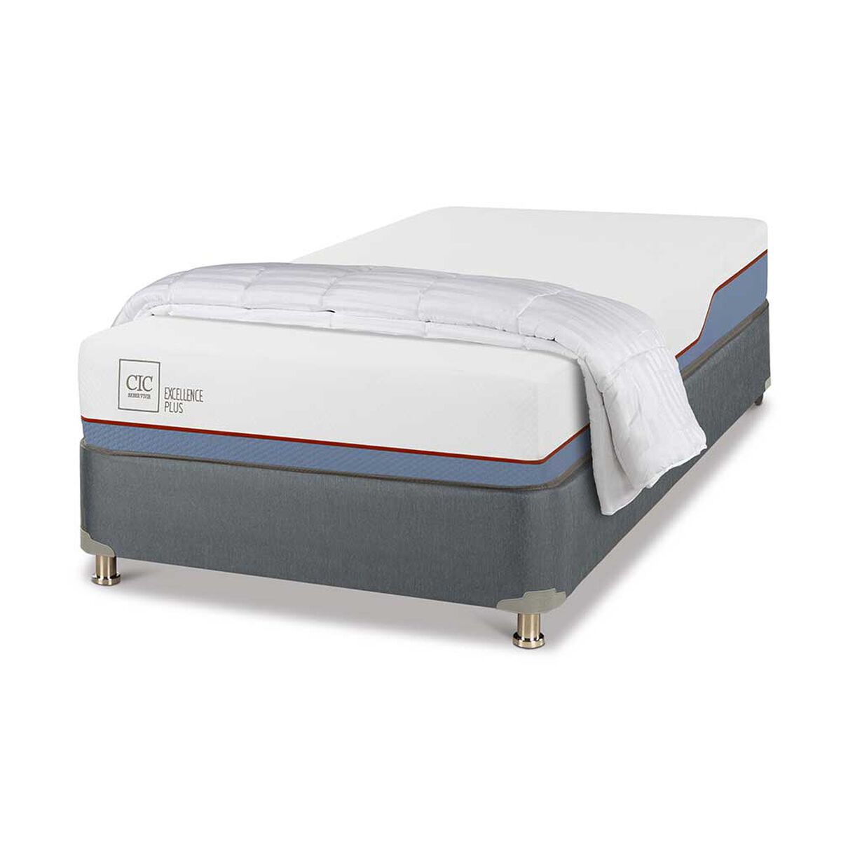 Cama Americana CIC 1,5 Plazas Excellence Plus + Plumón