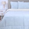 Plumón Liso Mashini 2 Plazas Coral Emboss Celeste