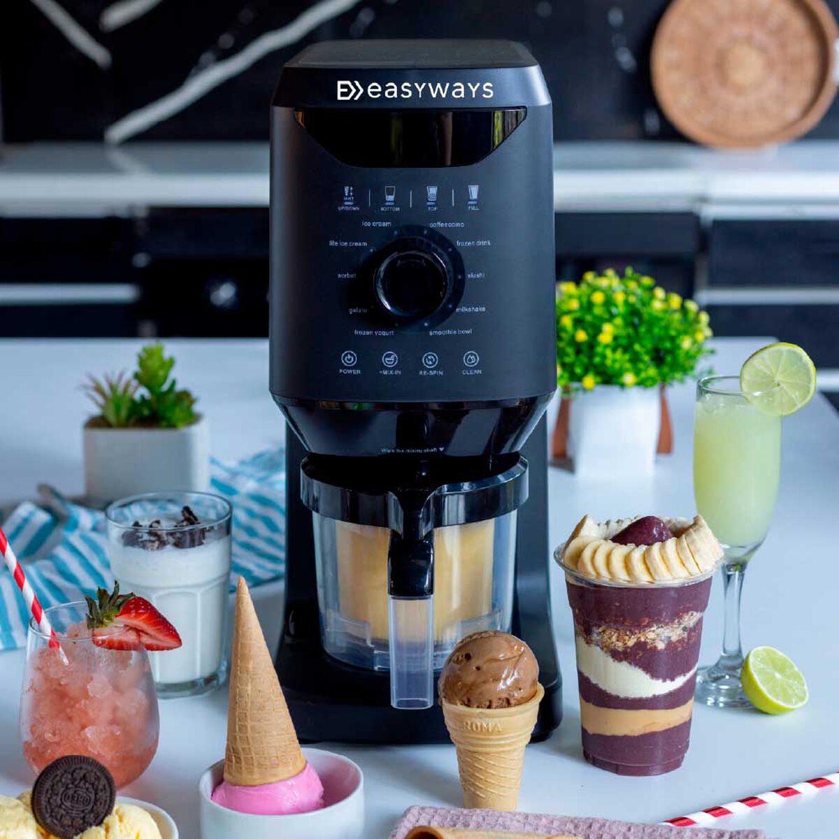 M&aacute;quina de Helado Amalfi Deluxe + 3 Bowls 500 ml EasyWays