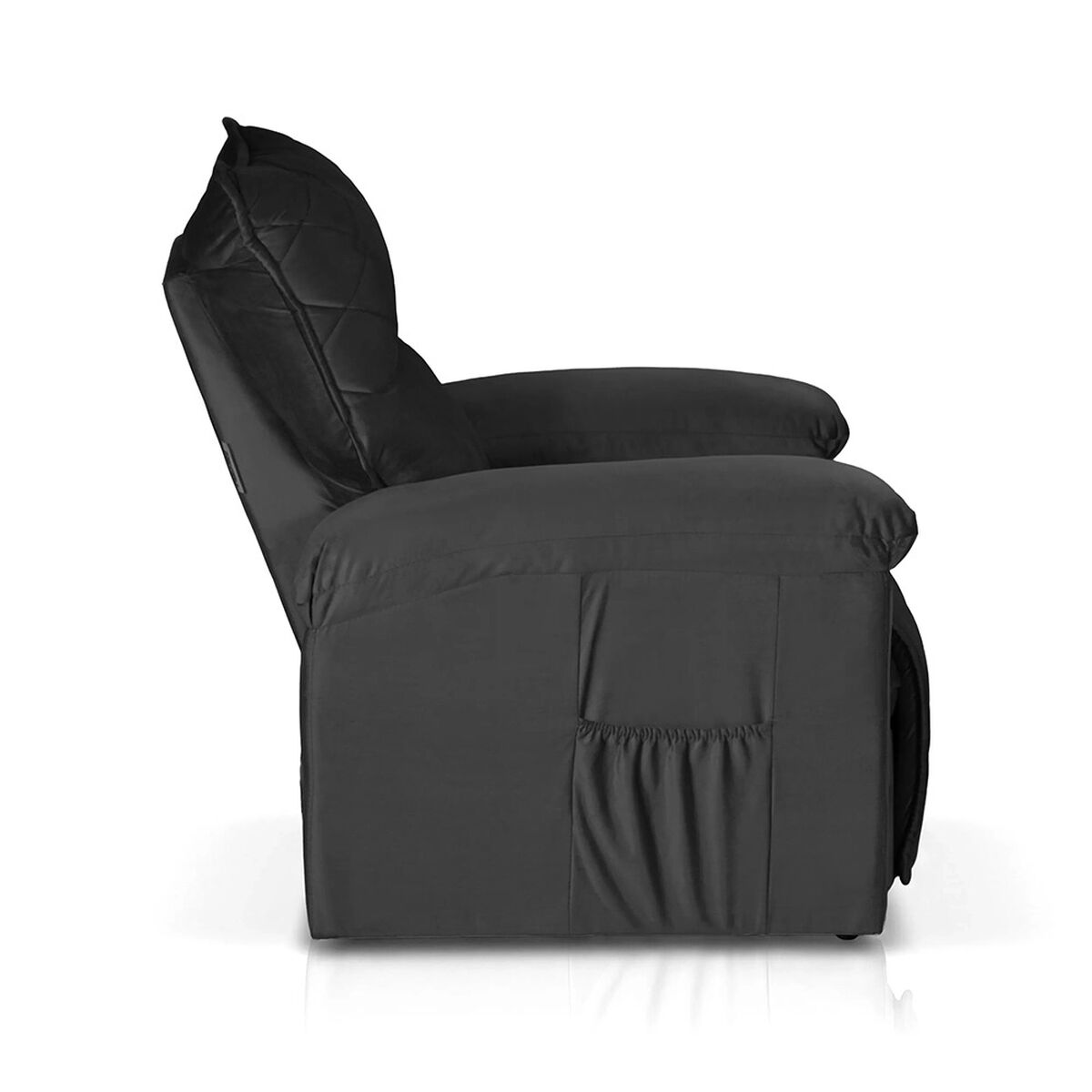 Bergere Retr&aacute;ctil Reclinable Mons Gavea 1 Cuerpo Preto Negro
