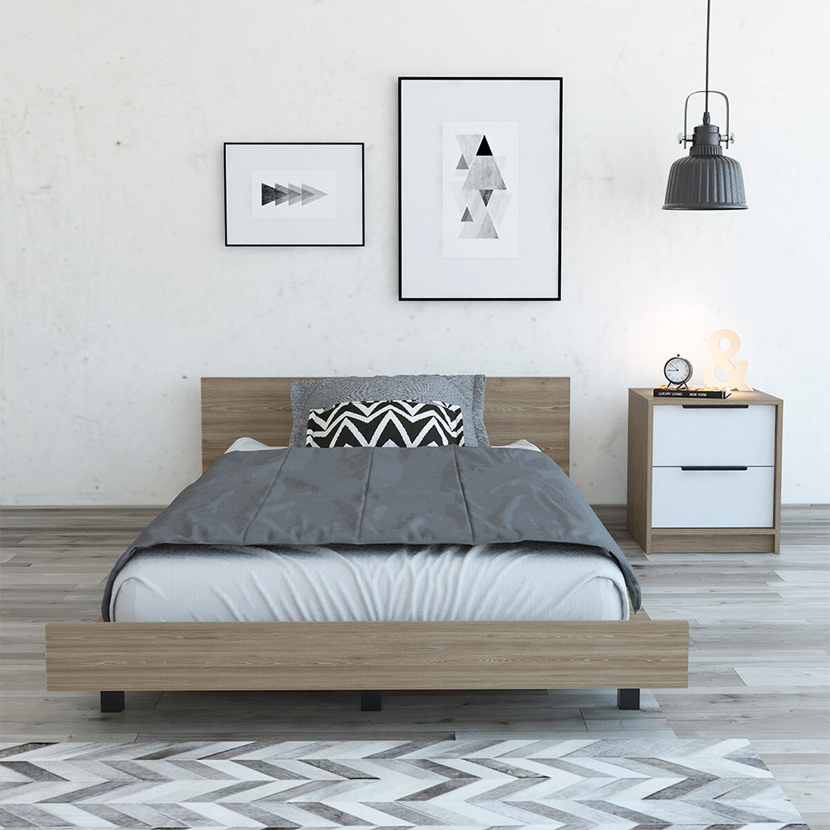 Marquesa 1,5 Plazas + 1 Velador TuHome Kaia