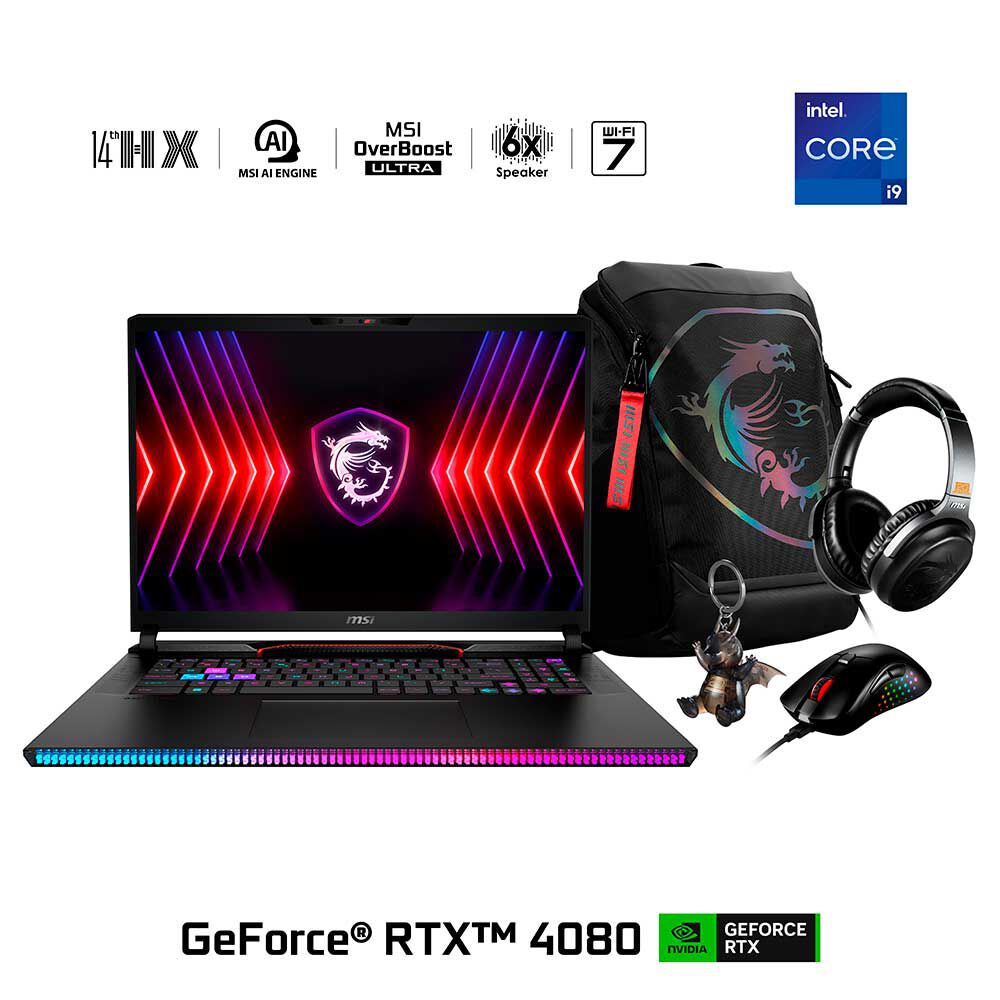 Notebook Gamer MSI Raider GE78 HX 14VHG Core i9 32GB 2TB SSD 16