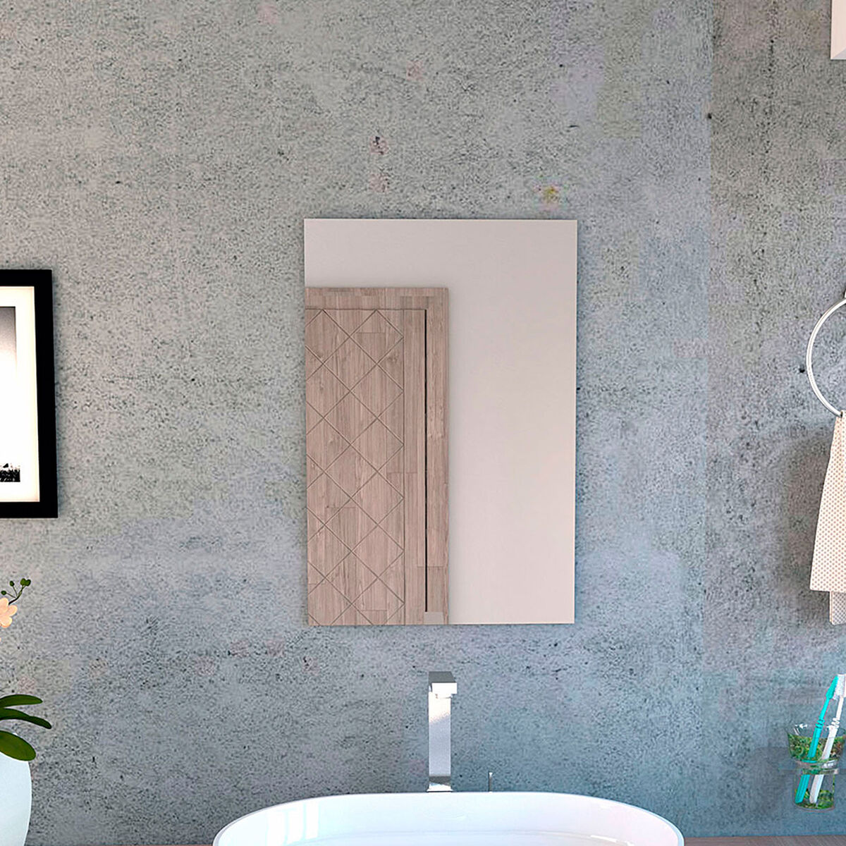 Combo Mueble Lavamanos Madrid + Espejo Bolonia TuHome