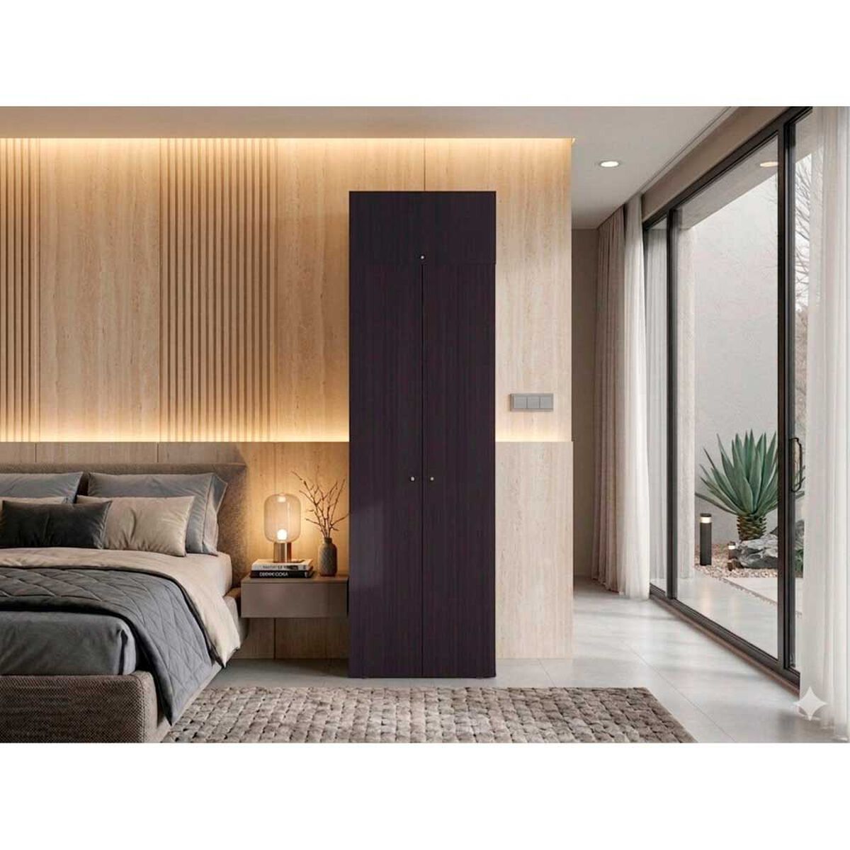 Combo Closet Tuhome 3 Puertas + M&oacute;dulo Superior Dreams Wengue