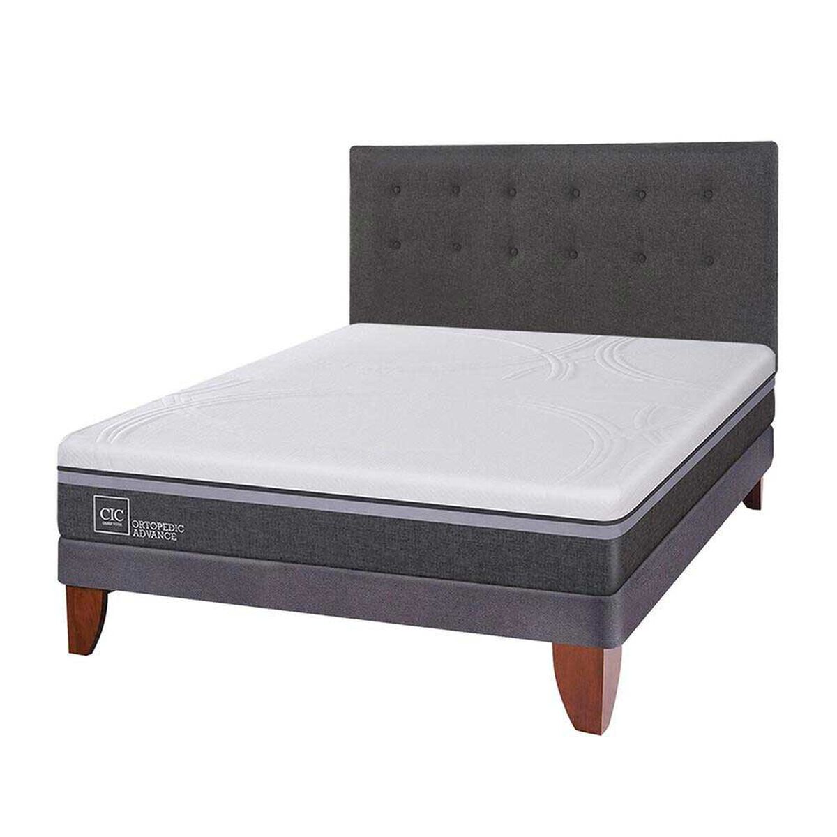 Cama Europea CIC 2 Plazas  Ortopedic Advance + Respaldo Eufrates