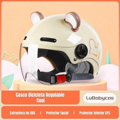 Imagen 2 del producto Casco Bicicleta LuBabycas Cool para Niños S Crema