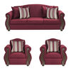 Juego de Living Innovamuebles New Bugambilia Sofá 3 Cuerpos + Dos Sillones 1 Cuerpo Burdeo