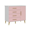 C&oacute;moda Di Poretti Design Kids 4 Cajones 1 Puerta Rosado Nude