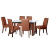 Juego de Comedor Latam Home Pamplona Murcia 6 Sillas PU Chocolate