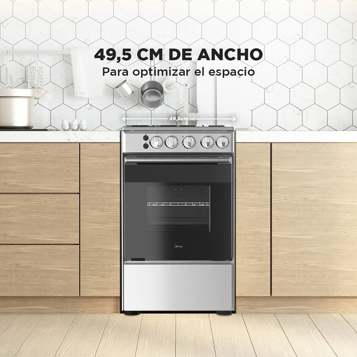 Cocina a Gas Midea MCG-4QSG20NS 4 Quemadores