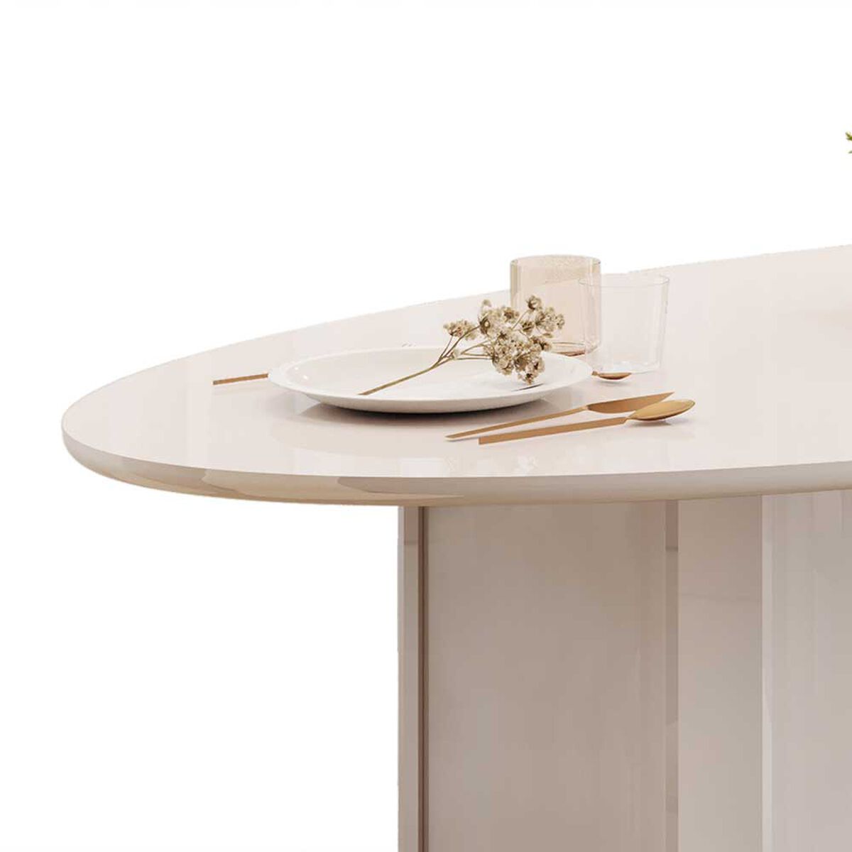 Juego de Comedor Di Poretti Liz 8 Sillas Beige