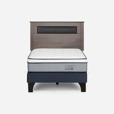 Combo Cama Europea Rosen 1 Plaza Indie BN + Respaldo Ferrara