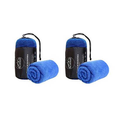 PRO OUTDOOR Pack 2 Toallas Microfibra Terry Azul Pro Outdoor