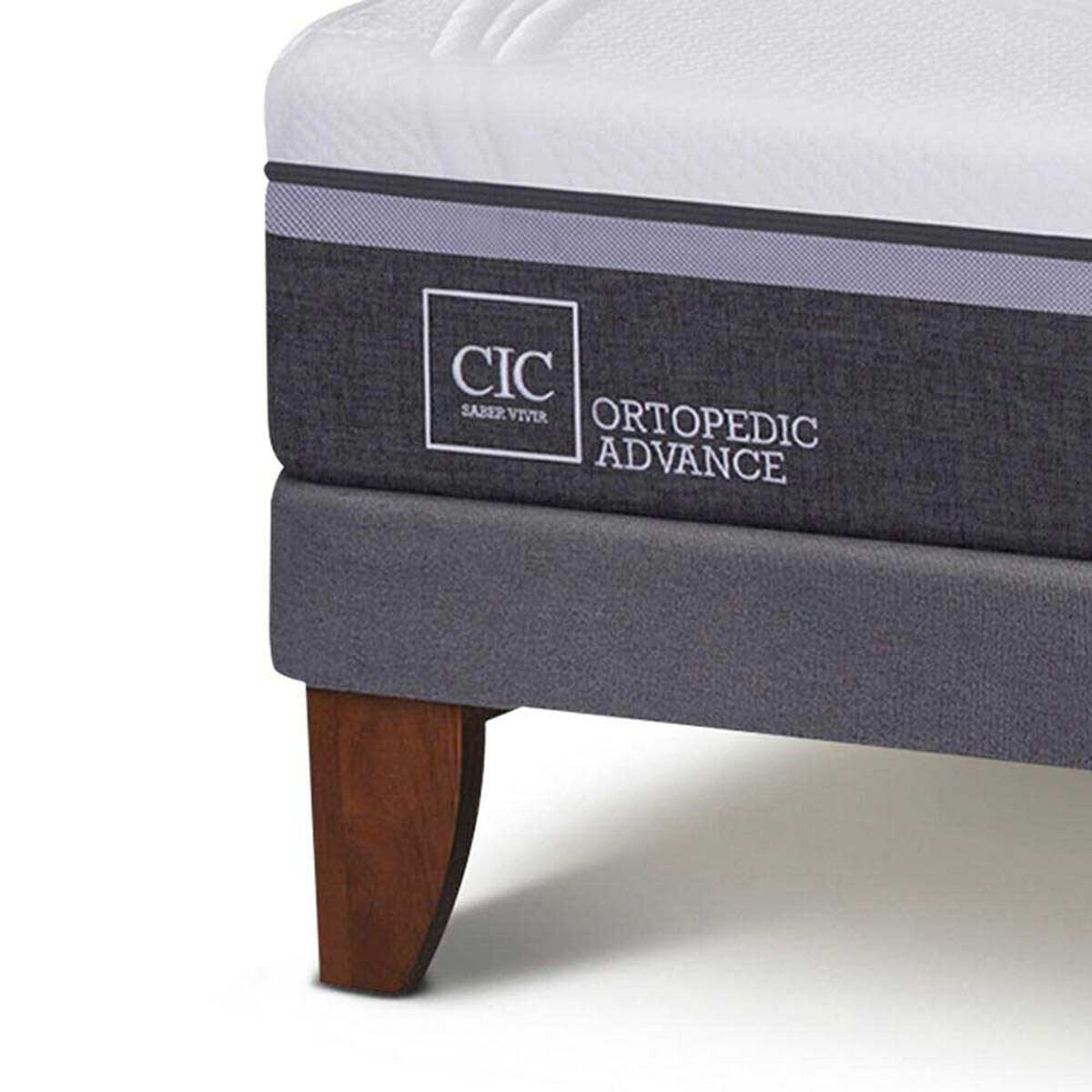 Cama Europea CIC Base Dividida 2 Plazas Ortopedic Advance + Respaldo New Torino Chocolate