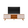 Rack TV Brazos Altavision Hasta 75" Blanco Crema y Café