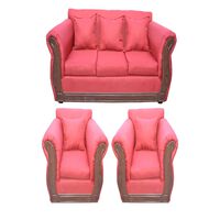 Juego de Living Diseño A&M Home Atenea Sofá 3 Cuerpos + 2 Sillones 1 Cuerpo Burdeo