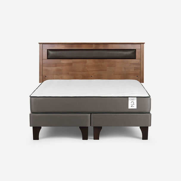 Cama Europea Rosen 2 Plazas New Style 2 Plus + Respaldo Ferrara
