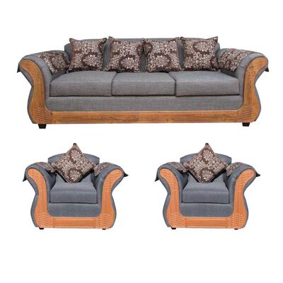 Imagen 1 del producto Juego de Living Almore Irlanda Sofá 3 Cuerpos + Dos Sillones 1 Cuerpo Gris