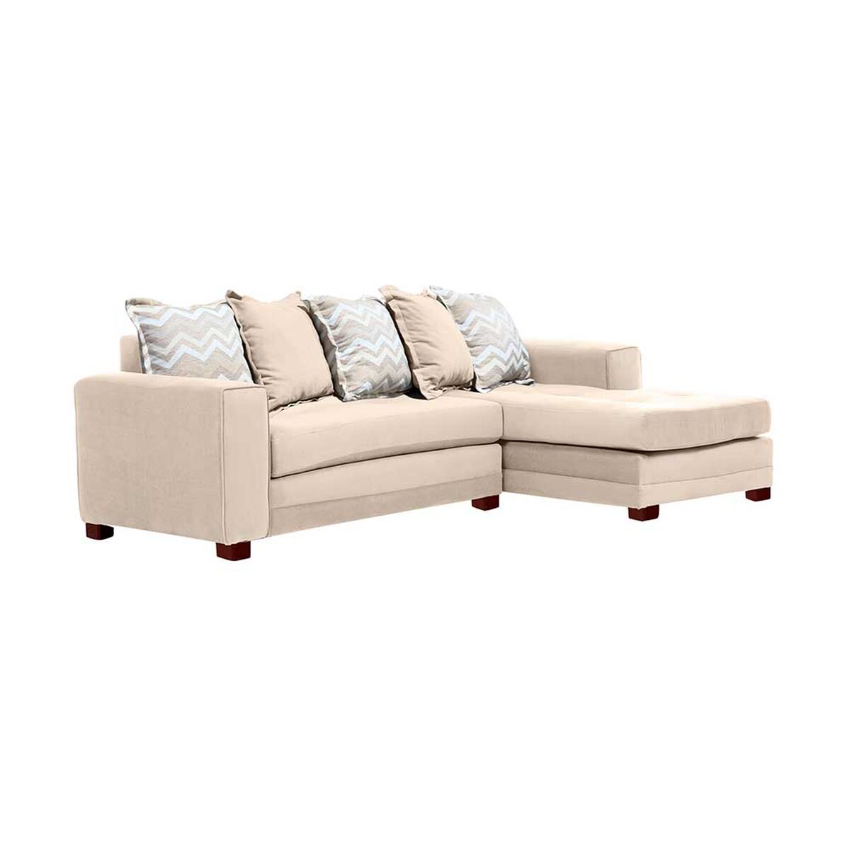 Sof&aacute; Seccional Derecho Living Factory Milan 3 Cuerpos Beige