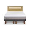 Cama Europea CIC Base Dividida 2 Plazas Balance + Respaldo Munich Mostaza