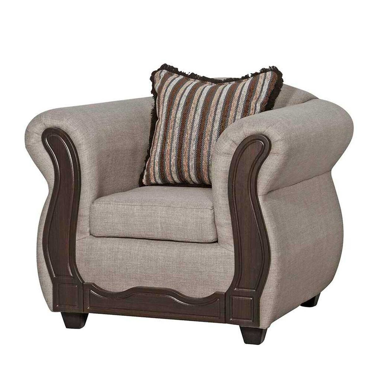 Juego de Living Black Factory Sofia Sof&aacute; 3 Cuerpos + Dos Sillones 1 Cuerpo Beige