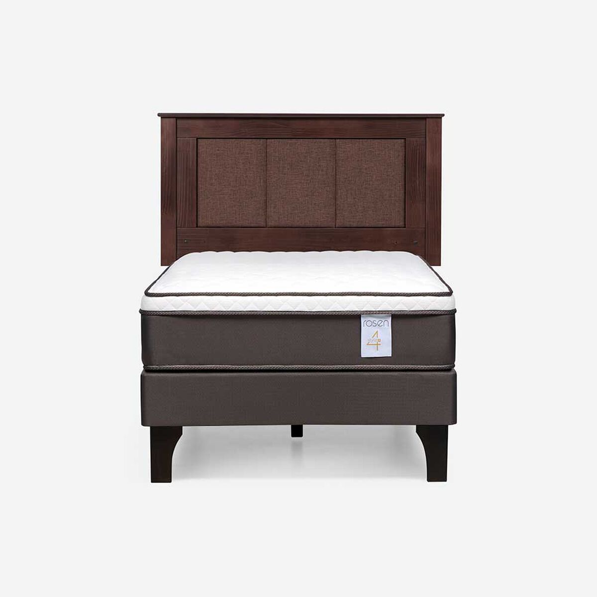 Cama Europea Rosen 1 Plaza New Style 4 Plus + Respaldo Rachel