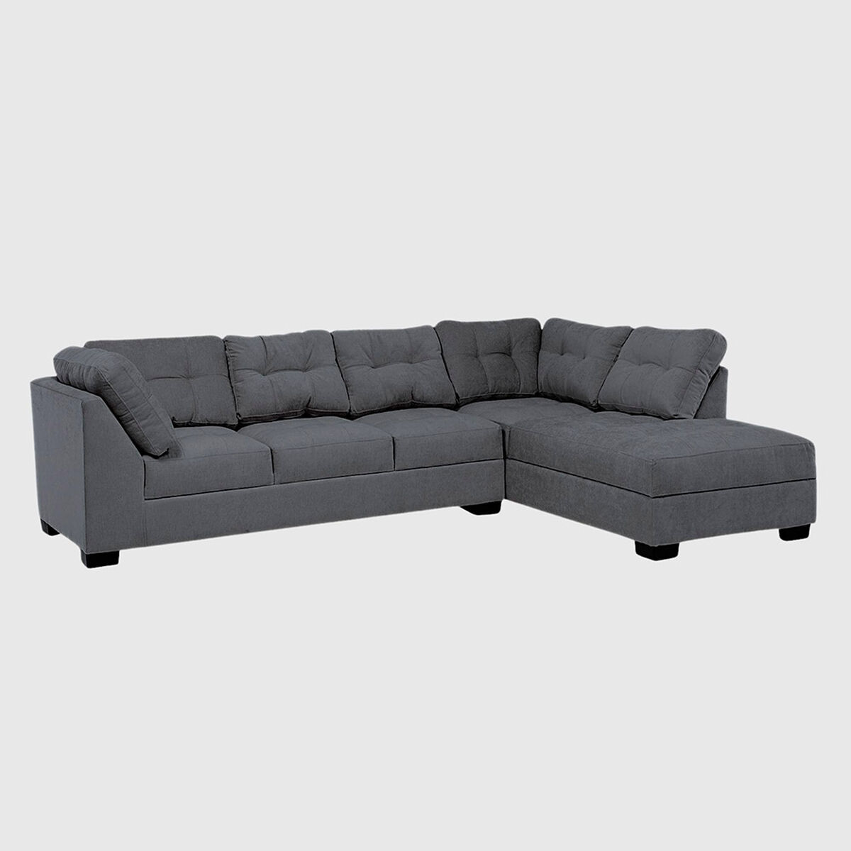 Seccional Derecho Muebles MPR Edimburgo 5 Cuerpos Gris Oscuro