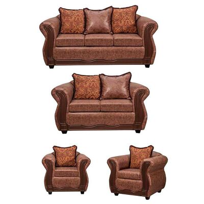 Imagen 1 del producto Juego de Living Black Factory Sofia 7 Cuerpos Café