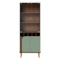 Vitrina Onessta Jurere Cristalera 2 Puertas Café y Verde