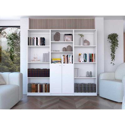 TUHOME 2 Estantes 4 Repisas + Estante 2 Puertas TuHome Home Blanco