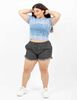Polera Estampada Transparente Manga Corta Mujer Icono