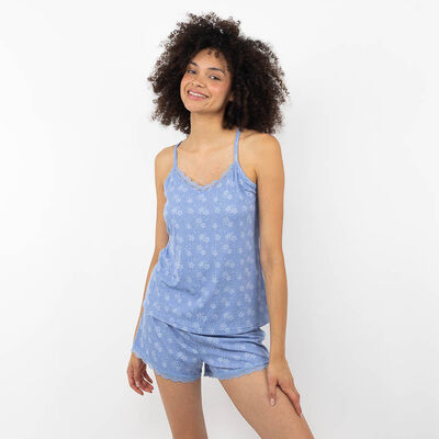 Conjunto Pijama Tirantes Mujer Icono Celeste, Gris, Lila