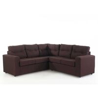 Sofá Seccional Kea Liverpool 5 Cuerpos Cañamazo Café