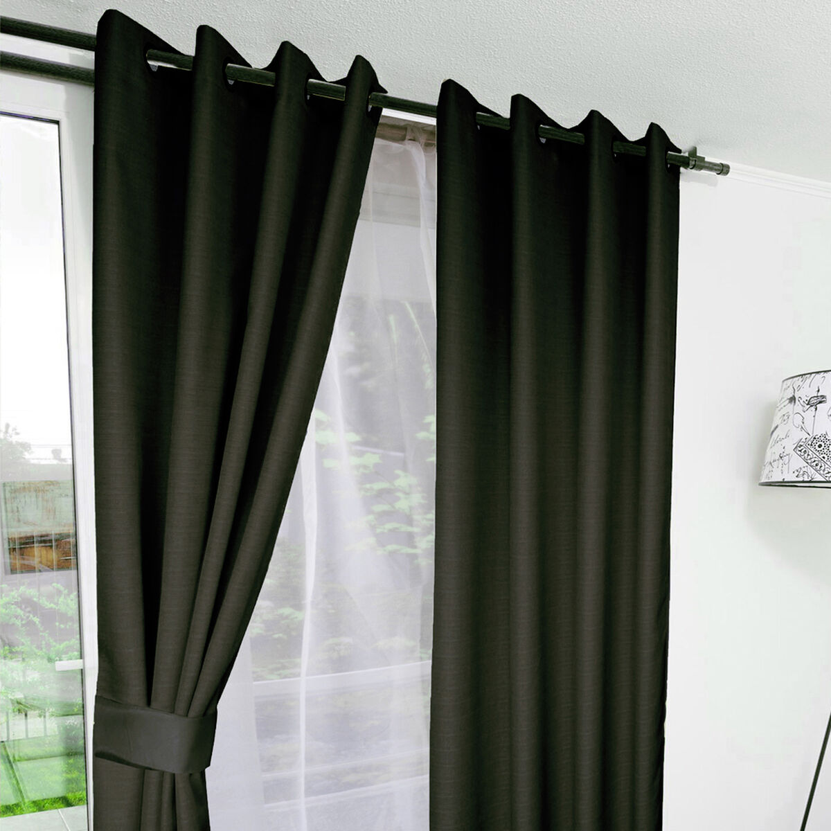 Combo Cortinas Doral Rustico 220 x 140 cm Negro