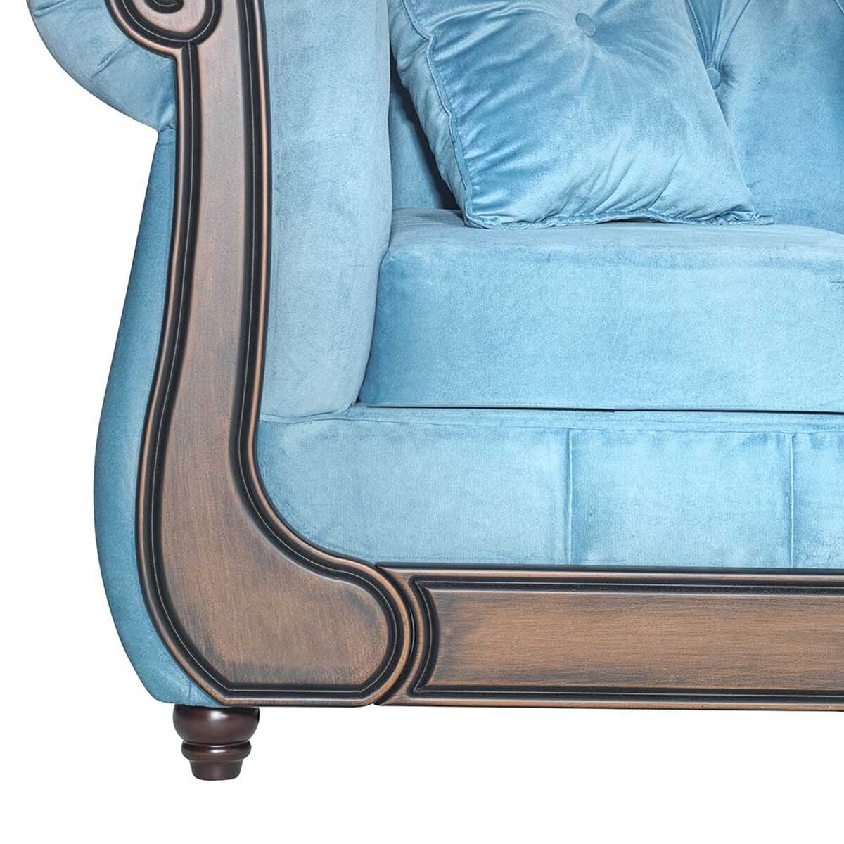 Sofá Muebles M&E Paris 3 Cuerpos Turquesa