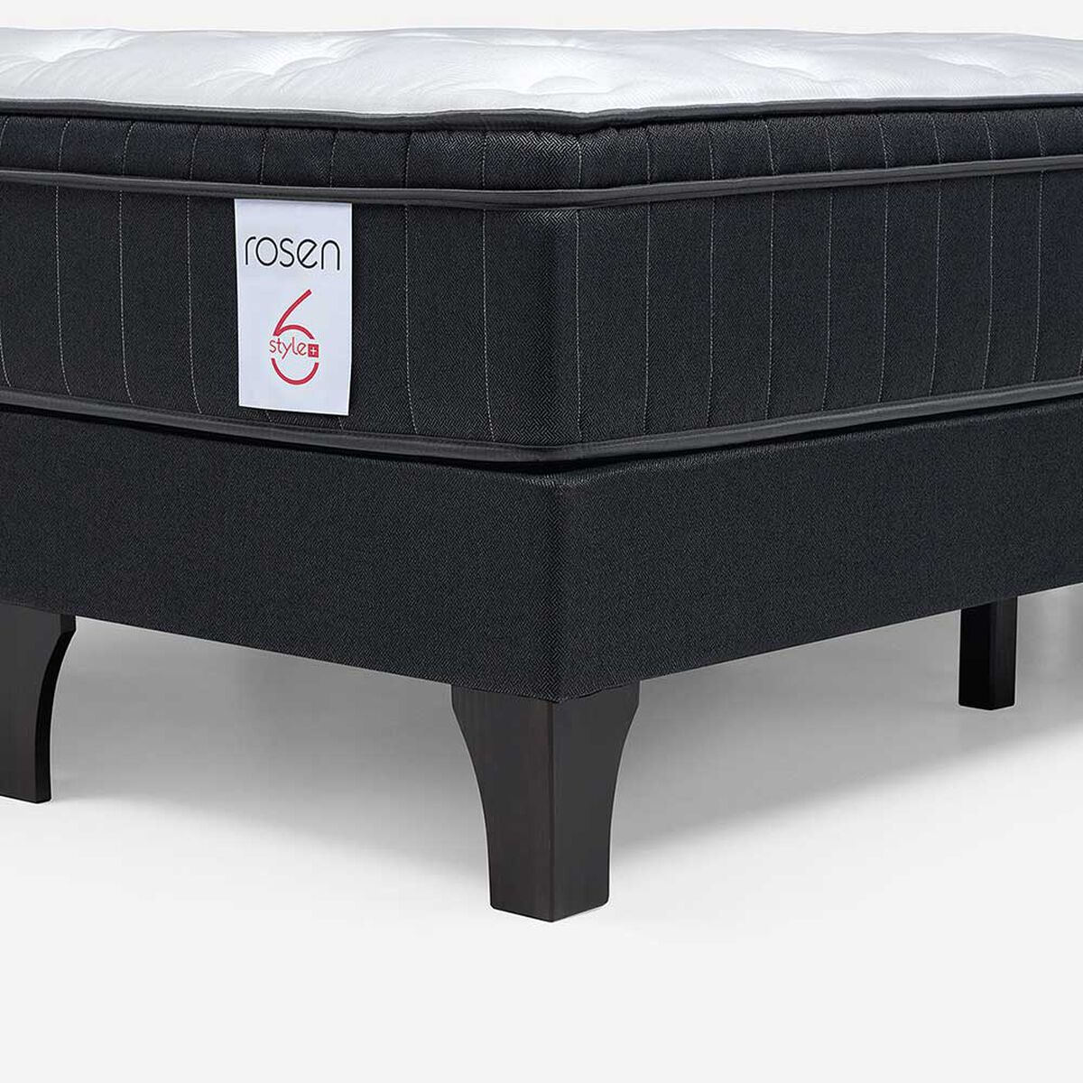 Cama Europea  Rosen Super King New Style 6 Plus + Respaldo + 2 Veladores Ferrara