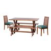 Juego de Comedor Latam Home Sevilla Tenerife 2 Sillas + 2 Bancas Velvet Turquesa