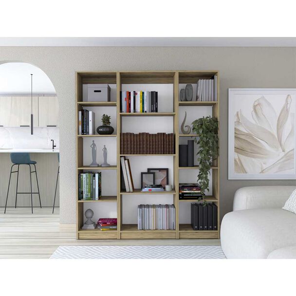 2 Estantes 45 cm + Estante 4 Repisas TuHome Home Macadamia