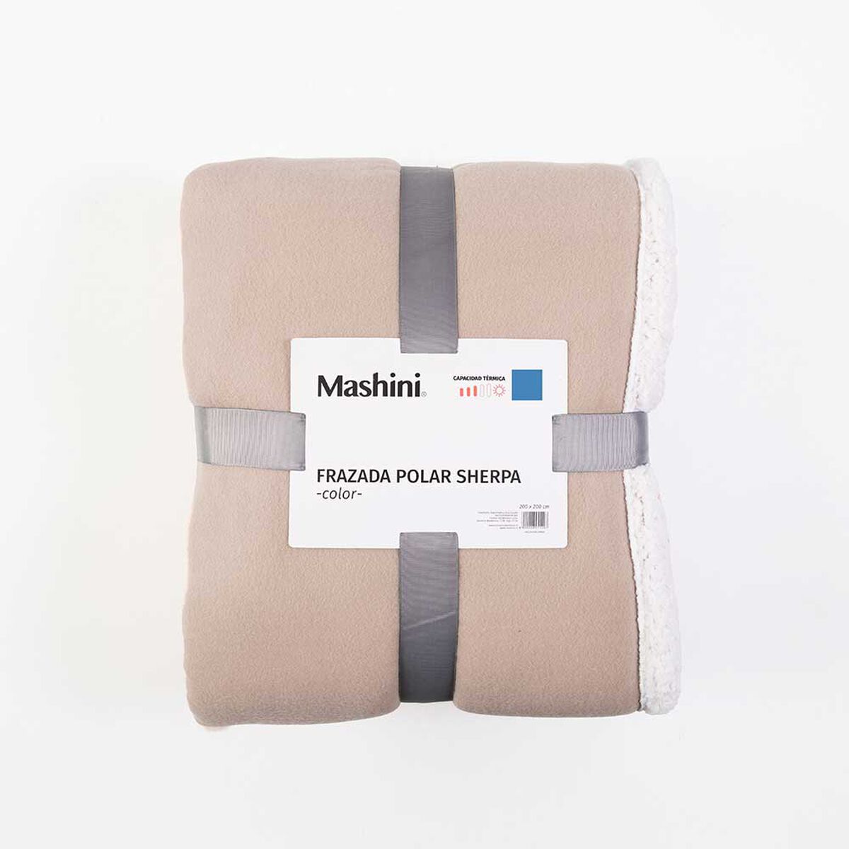 Frazada de Poli&eacute;ster Mashini 2 Plazas Liso Taupe