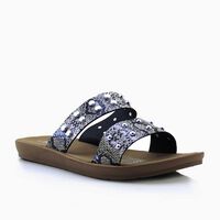 Sandalia Mujer Icono Multicolor, Negro