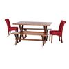 Juego de Comedor Latam Home Sevilla Oviedo 2 Sillas + 2 Bancas Cuero Kentucky Rojo