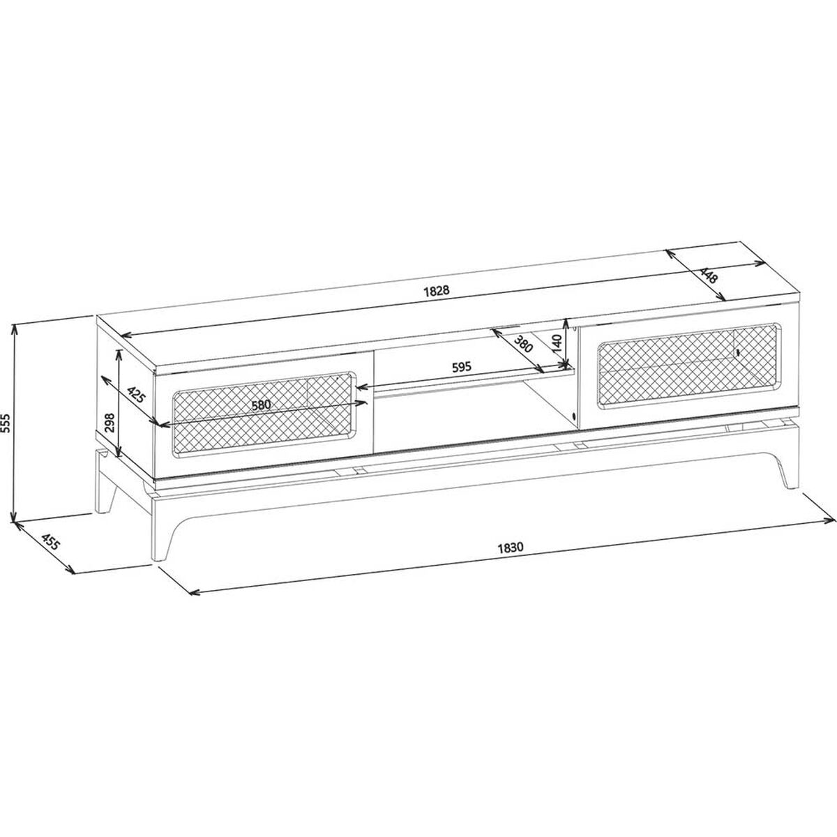 Rack TV Vekkahome Cairo Hasta 65" Beige