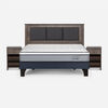 Combo Cama Europea Rosen 2 Plazas Indie BN + Respaldo y Veladores Rachel