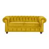 Juego de Living Innovamuebles Manchester Sofá 3 Cuerpos + Dos Pouf 1 Cuerpo Mostaza