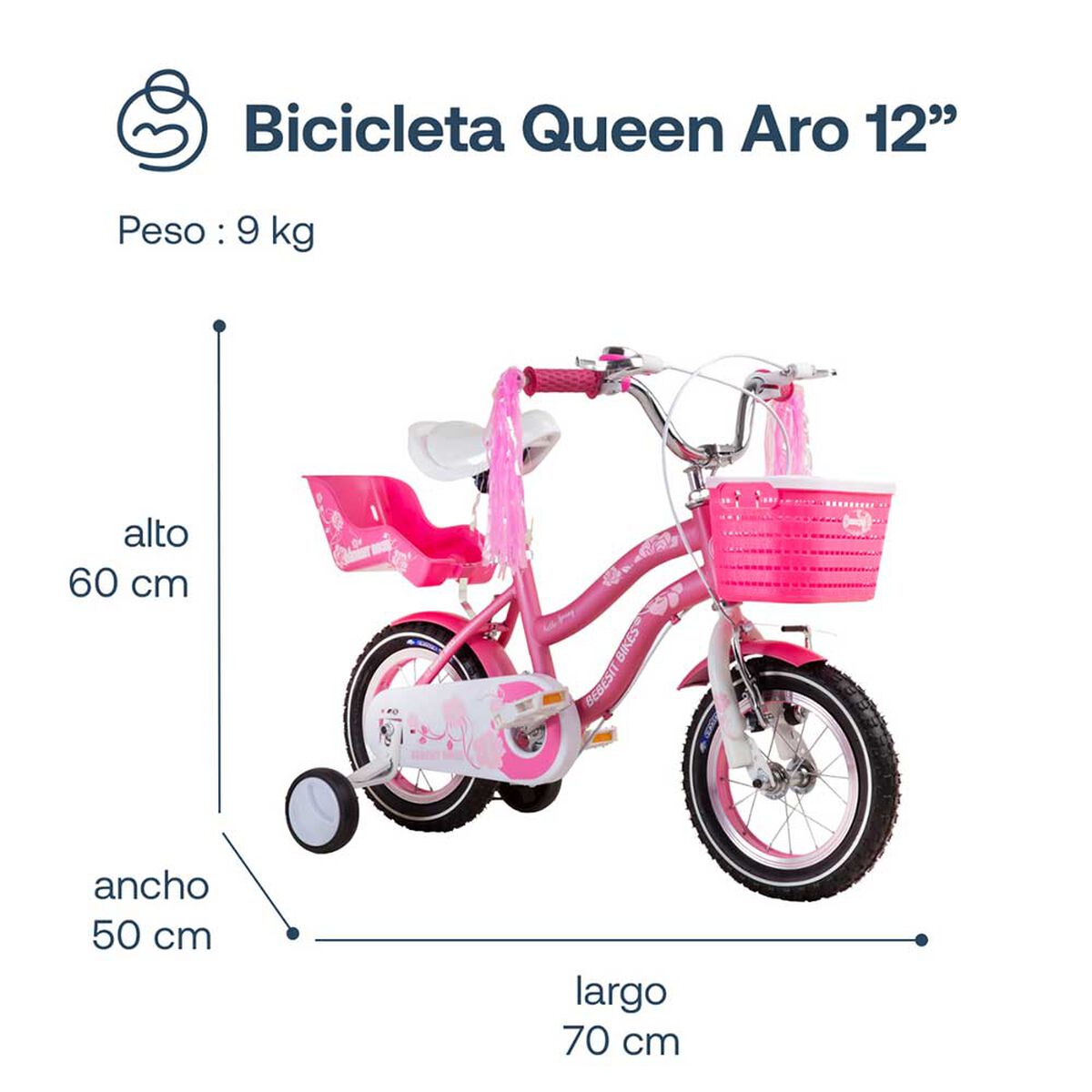 Bicicleta Queen 12Rosada Bebesit