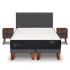 Cama Europea CIC Base Dividida 2 Plazas Premium + Respaldo + Veladores