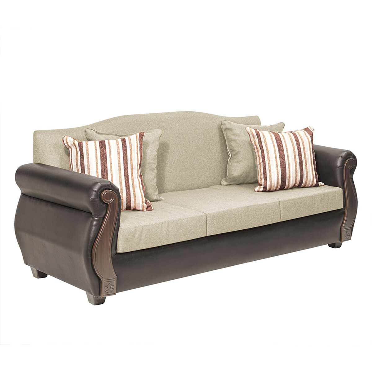 Juego de Living Innovamuebles New Bugambilia Sofá 3 Cuerpos + Dos Sillones 1 Cuerpo Beige