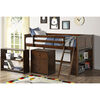 Cama Alta Casanova 1 Plaza Espresso Filadelphia + Cajonera + 2 Repisas Café
